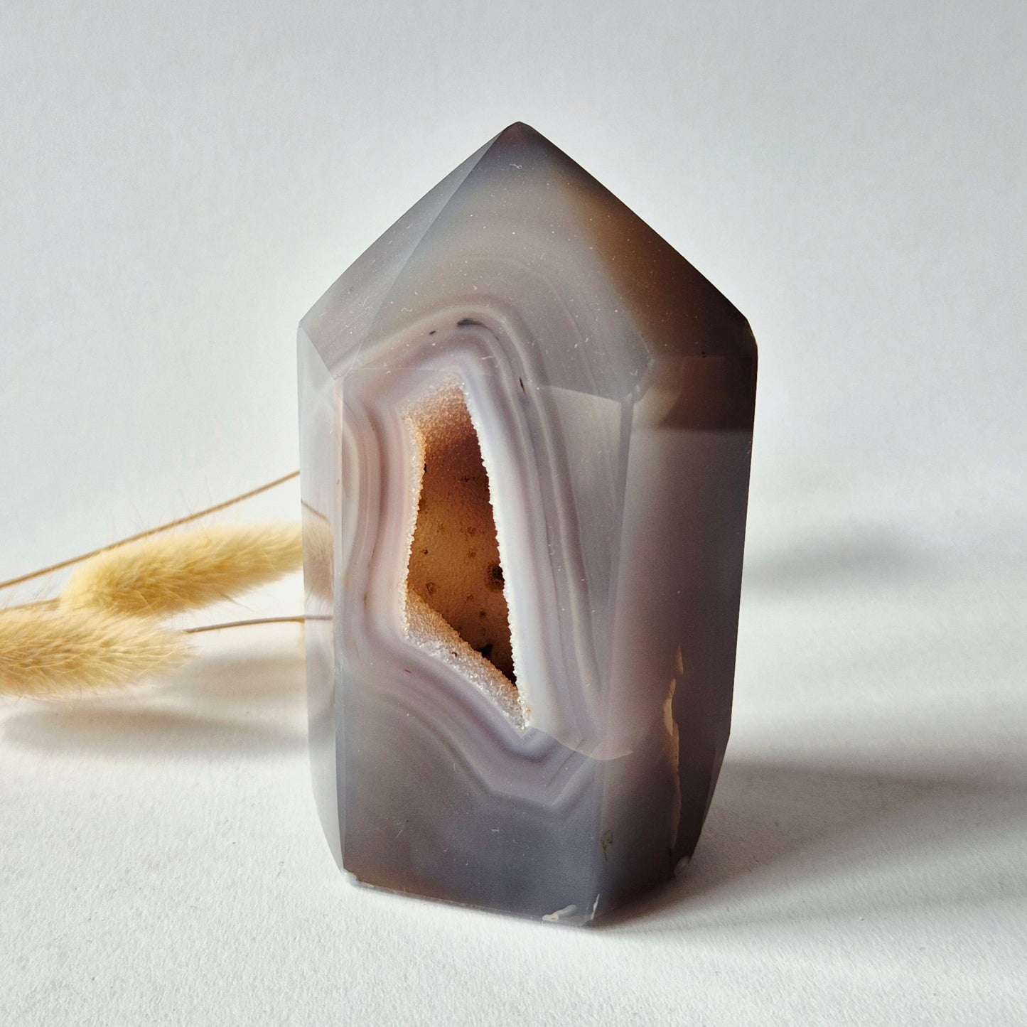 Druzy Agate - Teardrop Drop Standing Gemstone Crystal - C. 158gram