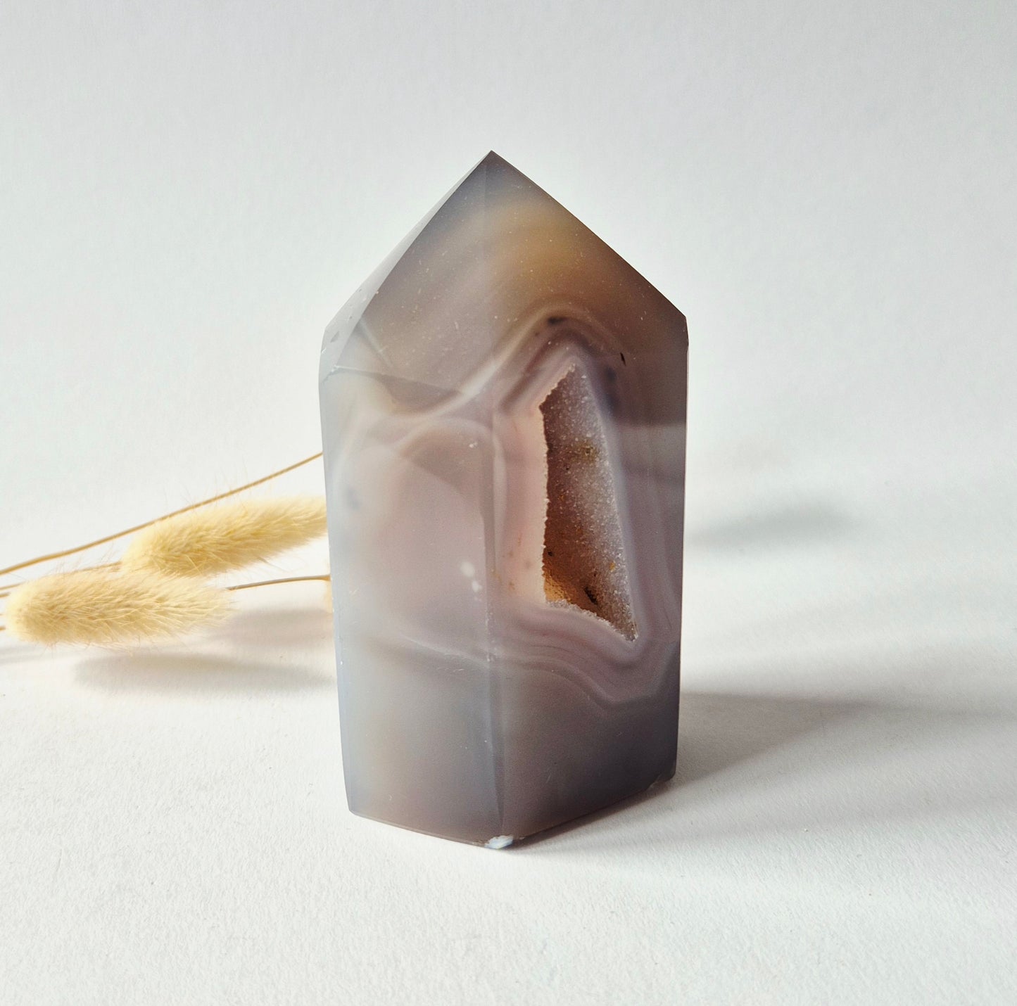 Druzy Agate - Teardrop Drop Standing Gemstone Crystal - C. 158gram