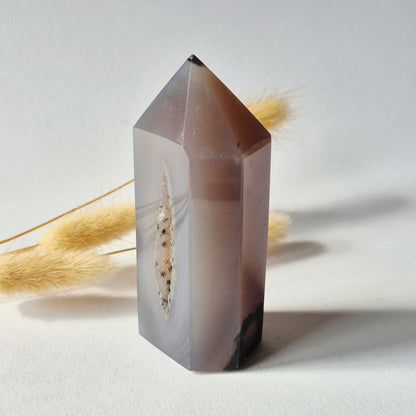 Druzy Agaat Toren uit Uruguay #106 – 151 gram | Natuurlijke Geode Edelsteen