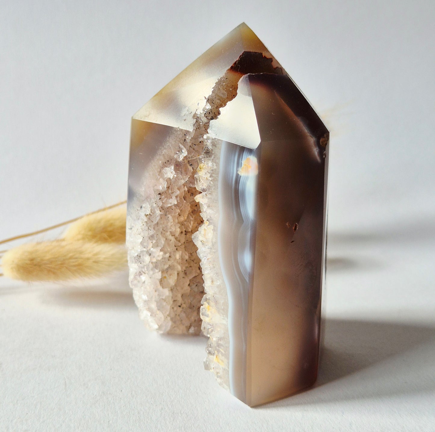 Druzy Agate - Teardrop Drop Standing Gemstone Crystal - C. 158gram