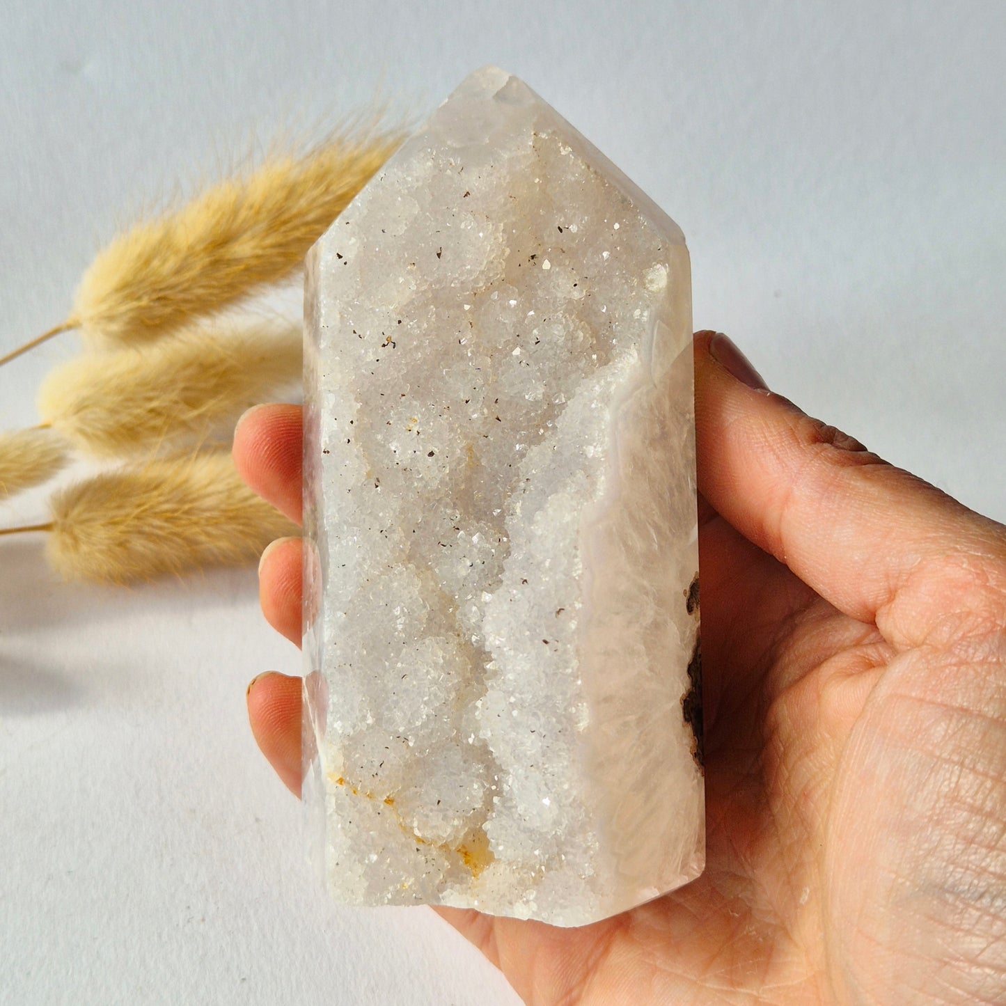 Druzy Agaat Toren uit Uruguay #109 – 300 gram | Natuurlijke Geode Edelsteen