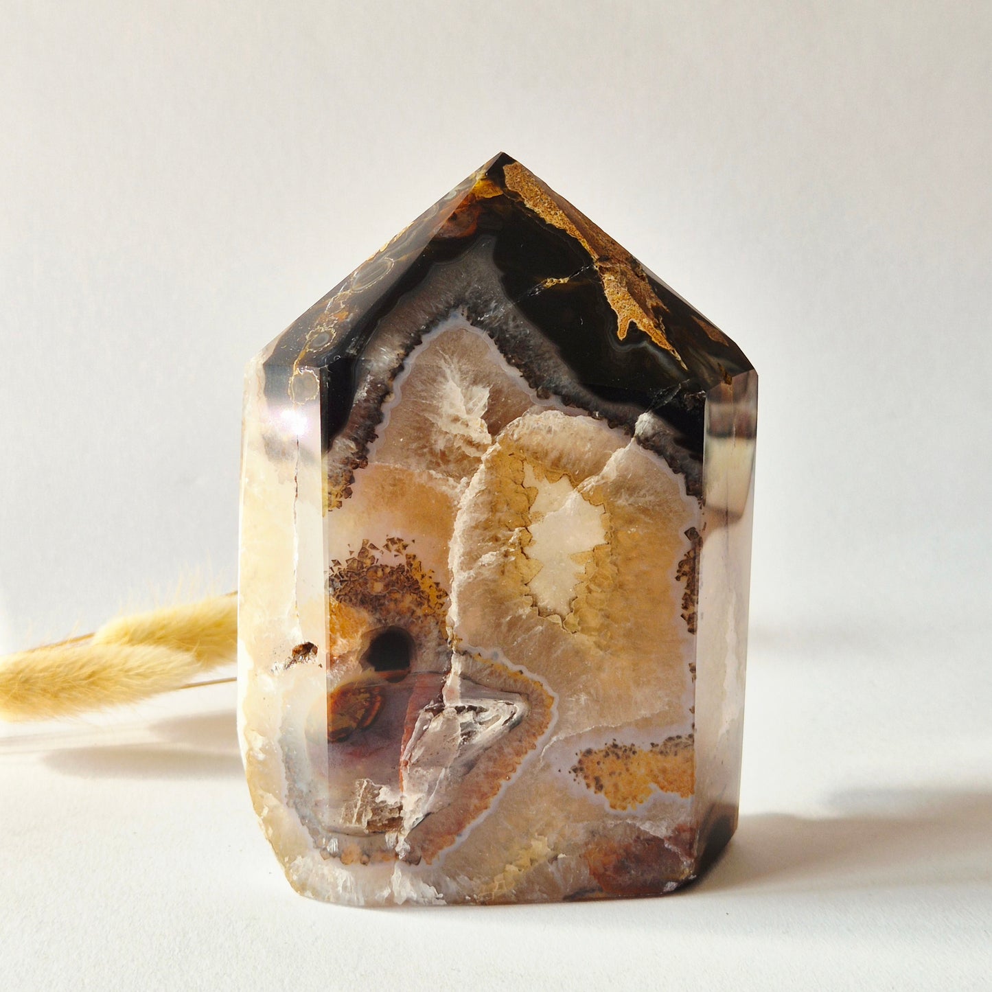 Druzy Agaat Toren uit Uruguay #111 – 599 gram | Natuurlijke Geode Edelsteen