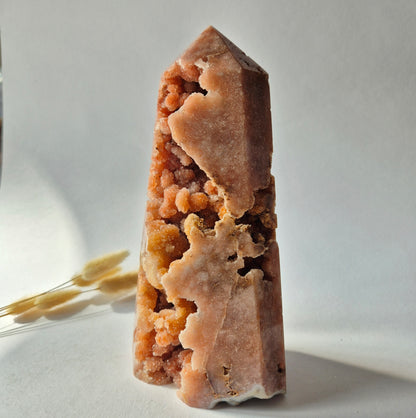 Roze Amethist Druzy Toren – 1802 gram | Uniek Kristalkunstwerk uit Brazilië