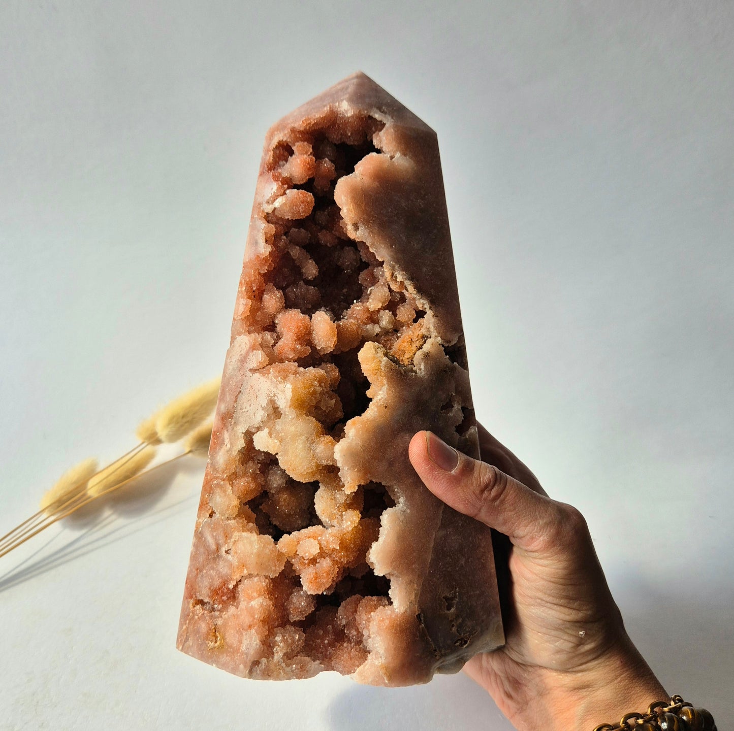 Roze Amethist Druzy Toren – 1802 gram | Uniek Kristalkunstwerk uit Brazilië