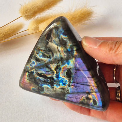 Premium Rainbow Labradorite Freeform 200g – High Flash Madagascar Labradorite – One of a Kind Crystal