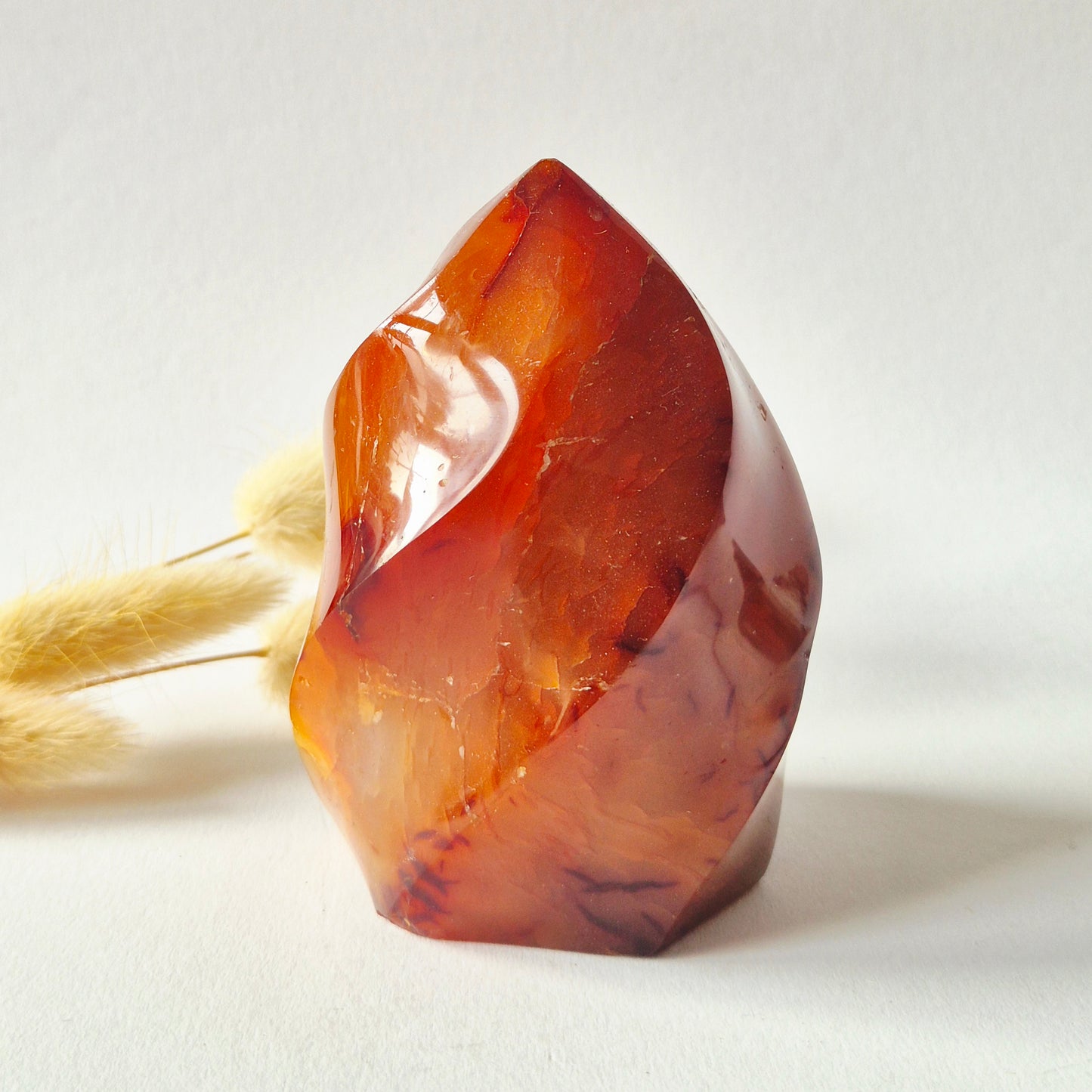 Gemstone Carnelian Druzy Heart on Stand #1 124g – Passion, Power &amp; Sparkling Energy