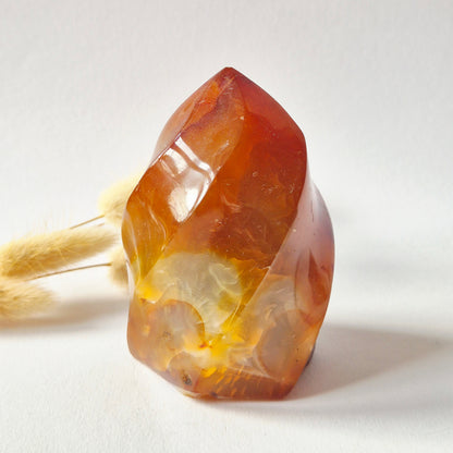 Gemstone Carnelian Druzy Heart on Stand #1 124g – Passion, Power &amp; Sparkling Energy