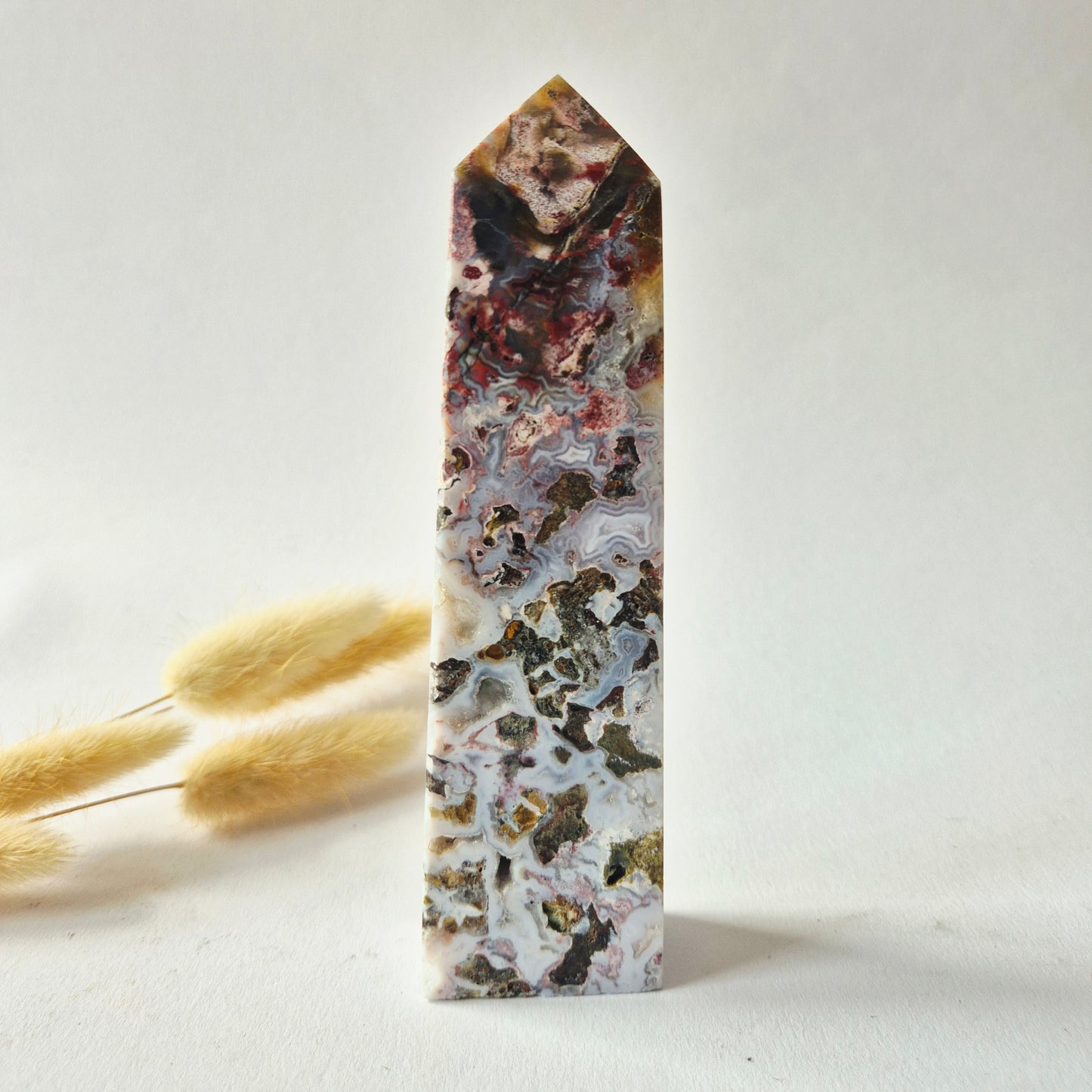 Oceaan Jaspis Toren 237 gram – Unieke Edelsteen met Druzy