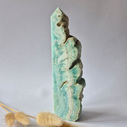 Grote Druzy Hemimorphite XL Toren 715g  – Uniek Edelsteen natuurkunstwerk