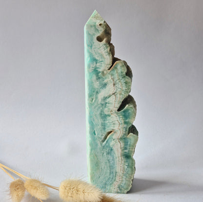 Grote Druzy Hemimorphite XL Toren 715g  – Uniek Edelsteen natuurkunstwerk