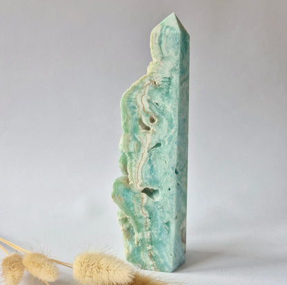 Grote Druzy Hemimorphite XL Toren 715g  – Uniek Edelsteen natuurkunstwerk