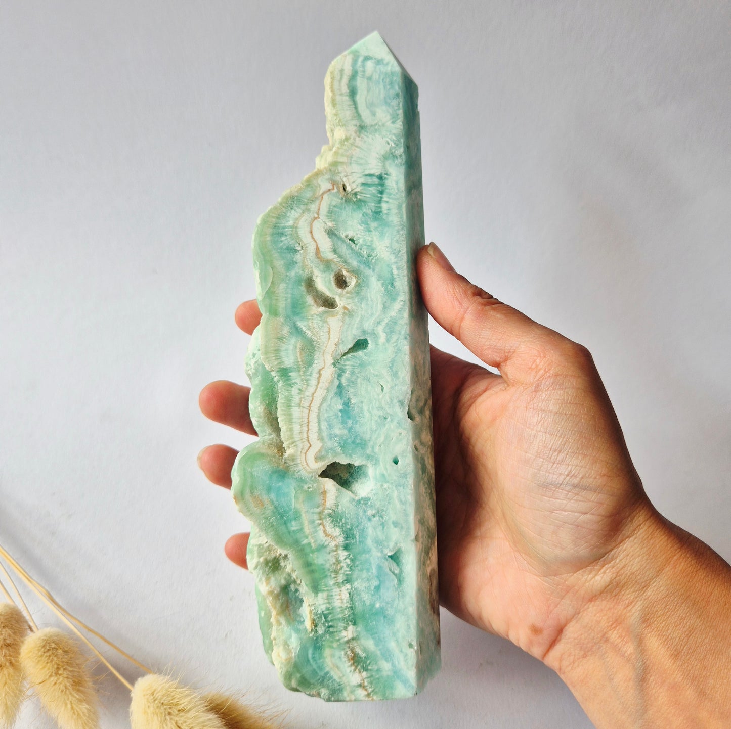 Grote Druzy Hemimorphite XL Toren 715g  – Uniek Edelsteen natuurkunstwerk