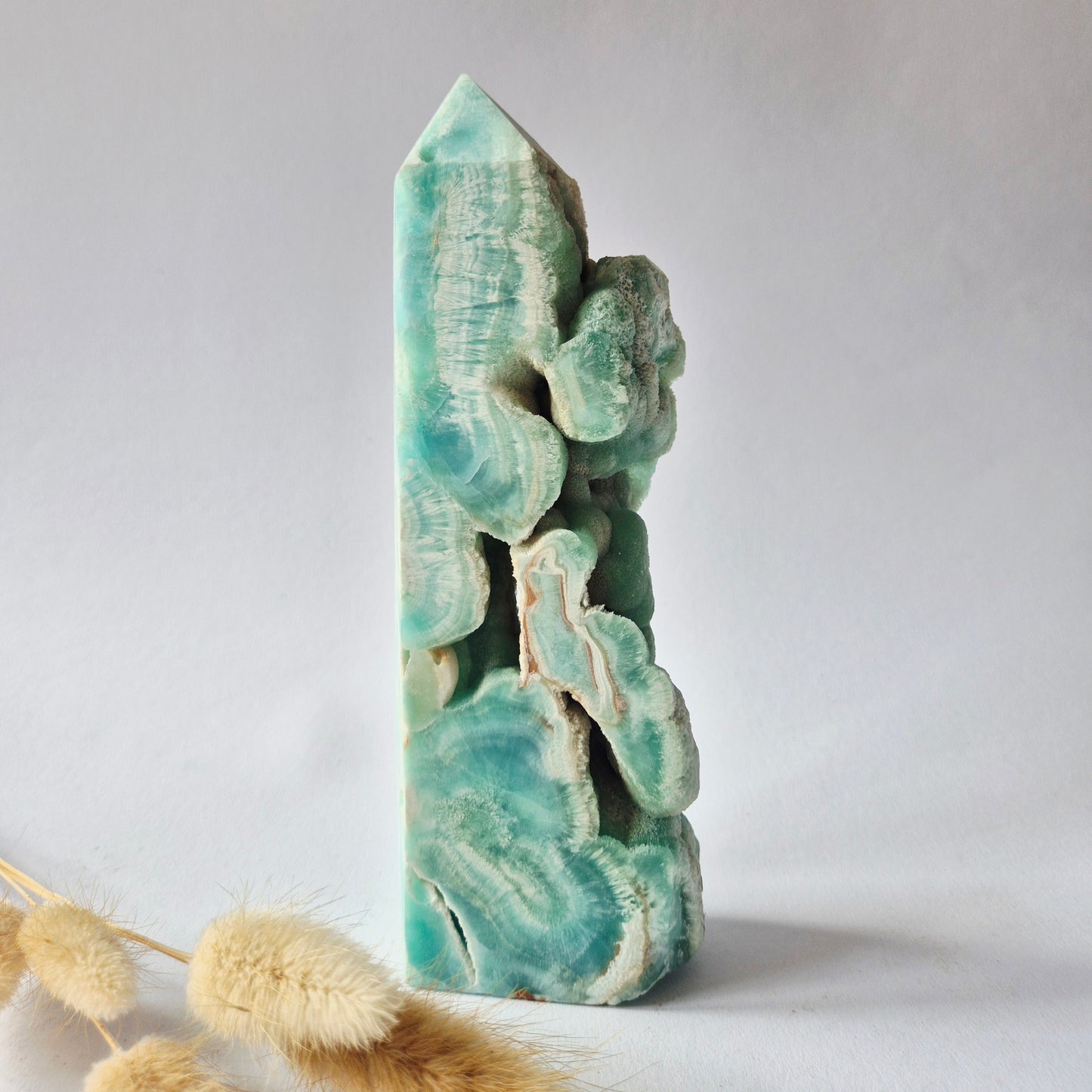 Grote Druzy Hemimorphite XL Toren 726g  – Uniek Edelsteen natuurkunstwerk