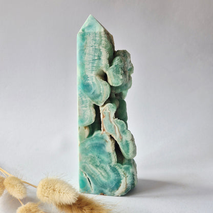 Grote Druzy Hemimorphite XL Toren 726g  – Uniek Edelsteen natuurkunstwerk