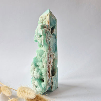 Grote Druzy Hemimorphite XL Toren 726g  – Uniek Edelsteen natuurkunstwerk