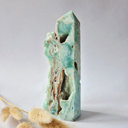 Grote Druzy Hemimorphite XL Toren 726g  – Uniek Edelsteen natuurkunstwerk
