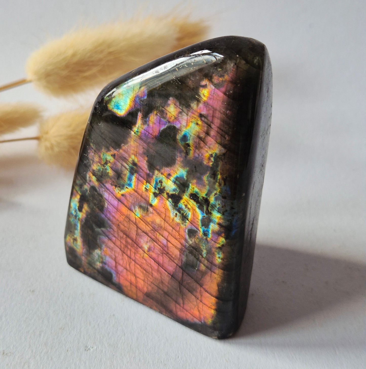 Premium Flash Labradoriet Freeform 212g | AAA Kwaliteit | Natuurlijke Edelsteen
