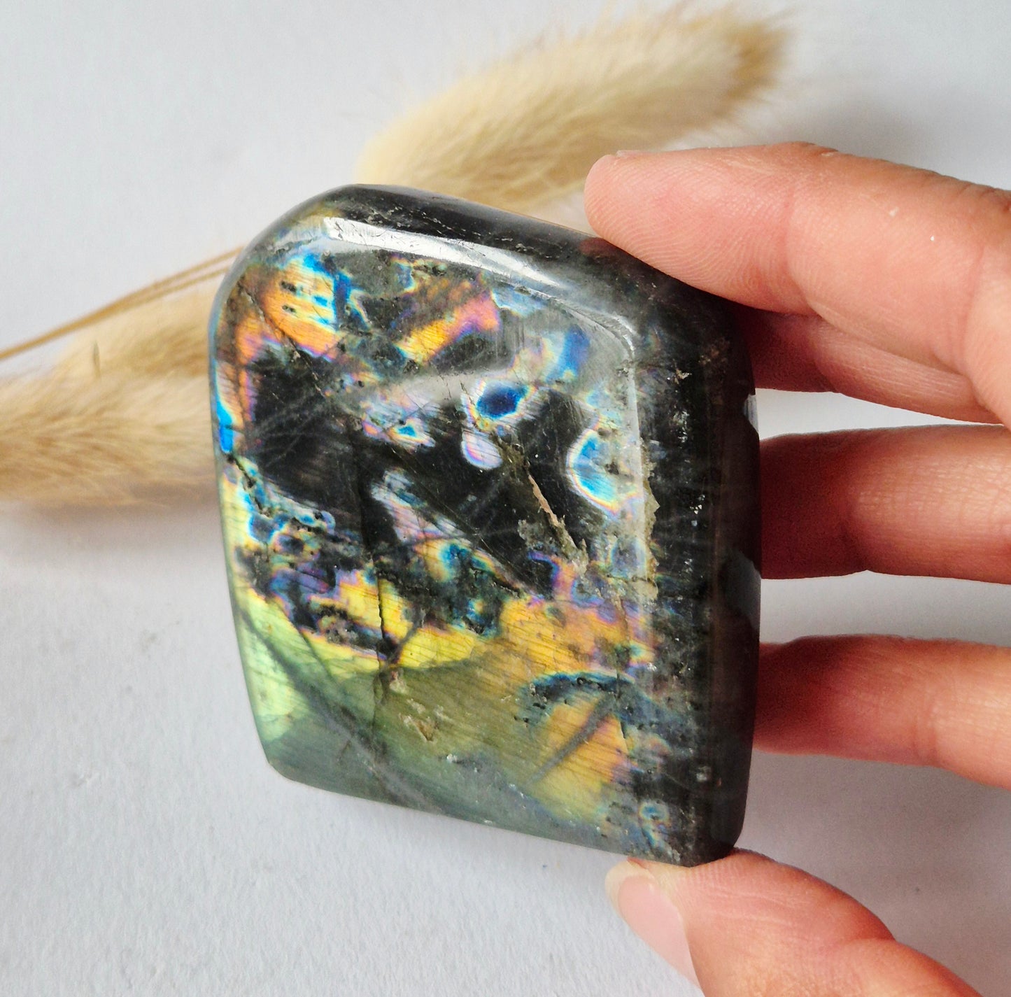 Premium Flash Labradoriet Freeform 119g | AAA Kwaliteit | Natuurlijke Edelsteen