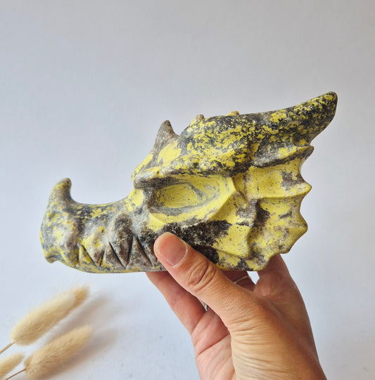 XL UV-reaktiver Achat-Drachenschädel (13 x 7,5 x 6 cm | 632 g) – #3 Mystischer Schutz &amp; Transformation