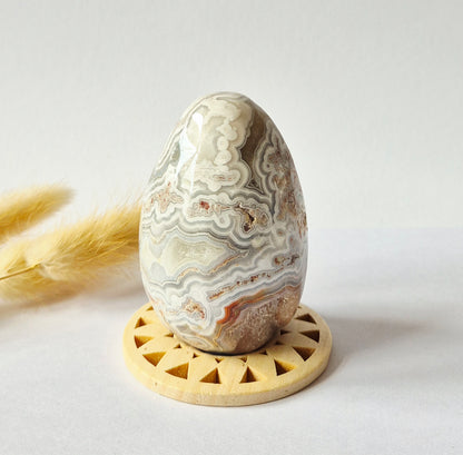 Druzy Mexican Crazy Lace Agaat Ei 200gr - Edelsteen Carving