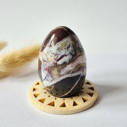 Druzy Mexican Crazy Lace Agaat Ei 140gr - Edelsteen Carving