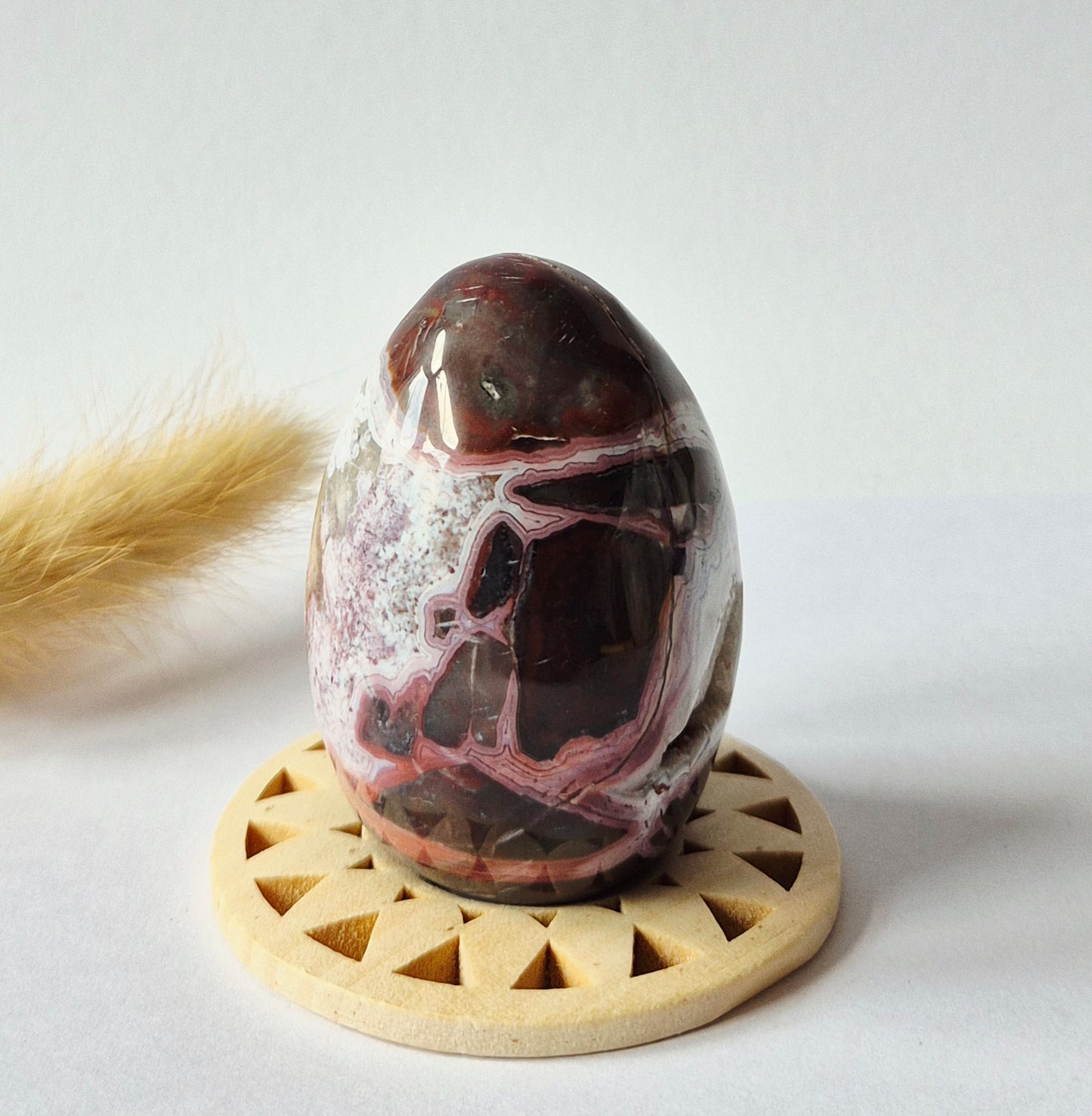 Druzy Mexican Crazy Lace Agaat Ei 140gr - Edelsteen Carving