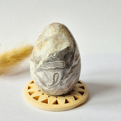 Kristall-Edelsteinkugel, weiße Drusen-Achatkugel aus Mexiko, 50 mm