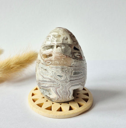 Kristall-Edelsteinkugel, weiße Drusen-Achatkugel aus Mexiko, 50 mm