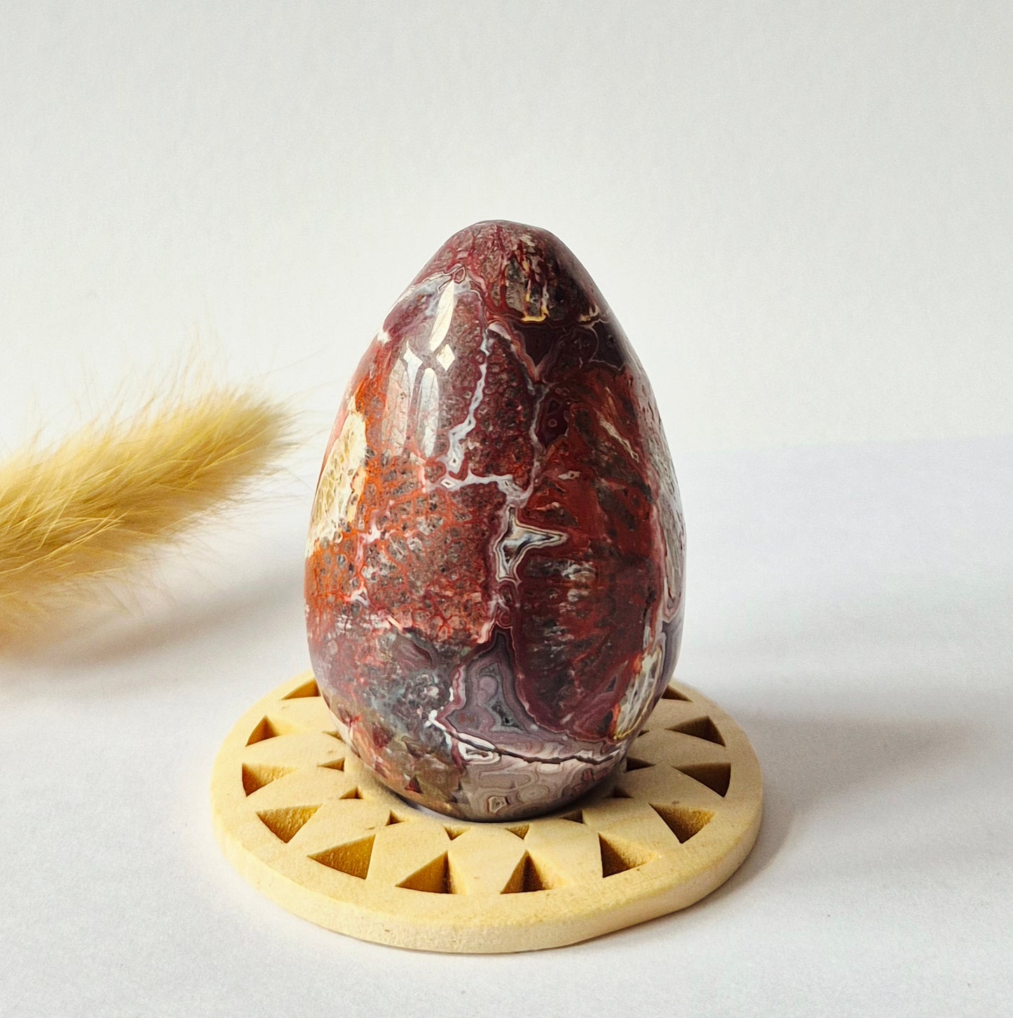 Druzy Mexican Crazy Lace Agaat Ei 147gr - Edelsteen Carving