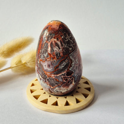 Druzy Mexican Crazy Lace Agaat Ei 144gr - Edelsteen Carving
