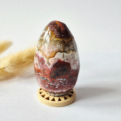 Druzy Mexican Crazy Lace Agaat Ei 130gr - Edelsteen Carving