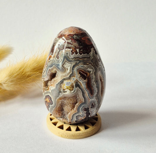 Kristall-Edelsteinkugel, weiße Drusen-Achatkugel aus Mexiko, 50 mm