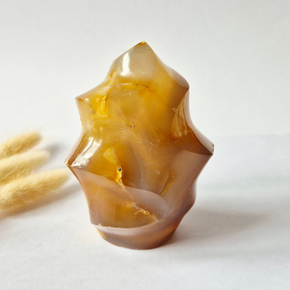 Edelstein Karneol Druzy Herz auf Ständer Nr. 1 124 g – Leidenschaft, Kraft &amp; funkelnde Energie