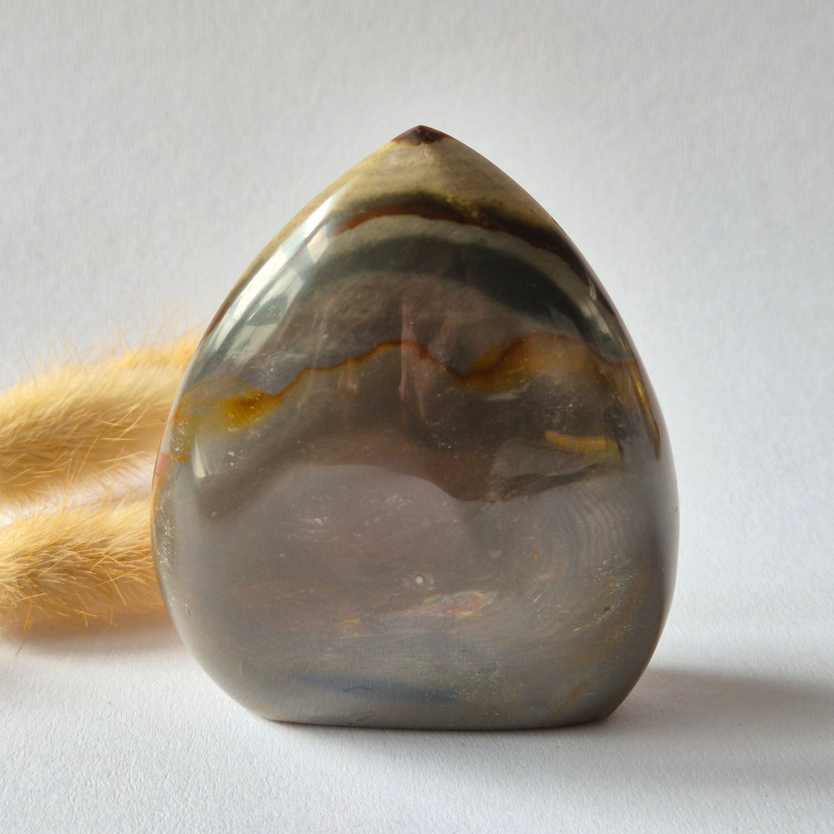 Ocean Jasper Polychroom Edelsteen Flame 287g – Rood Oranje Uniek Patroon