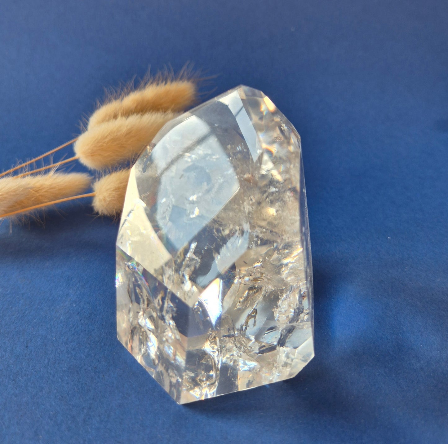 Premium Bergkristal Punt met Regenboog 364g – Clear Quartz Brazilië