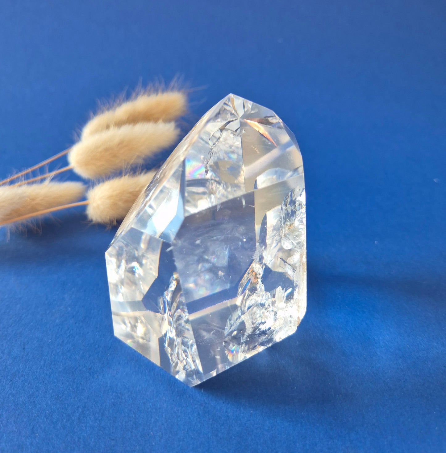 Premium Bergkristal Punt met Regenboog 364g – Clear Quartz Brazilië