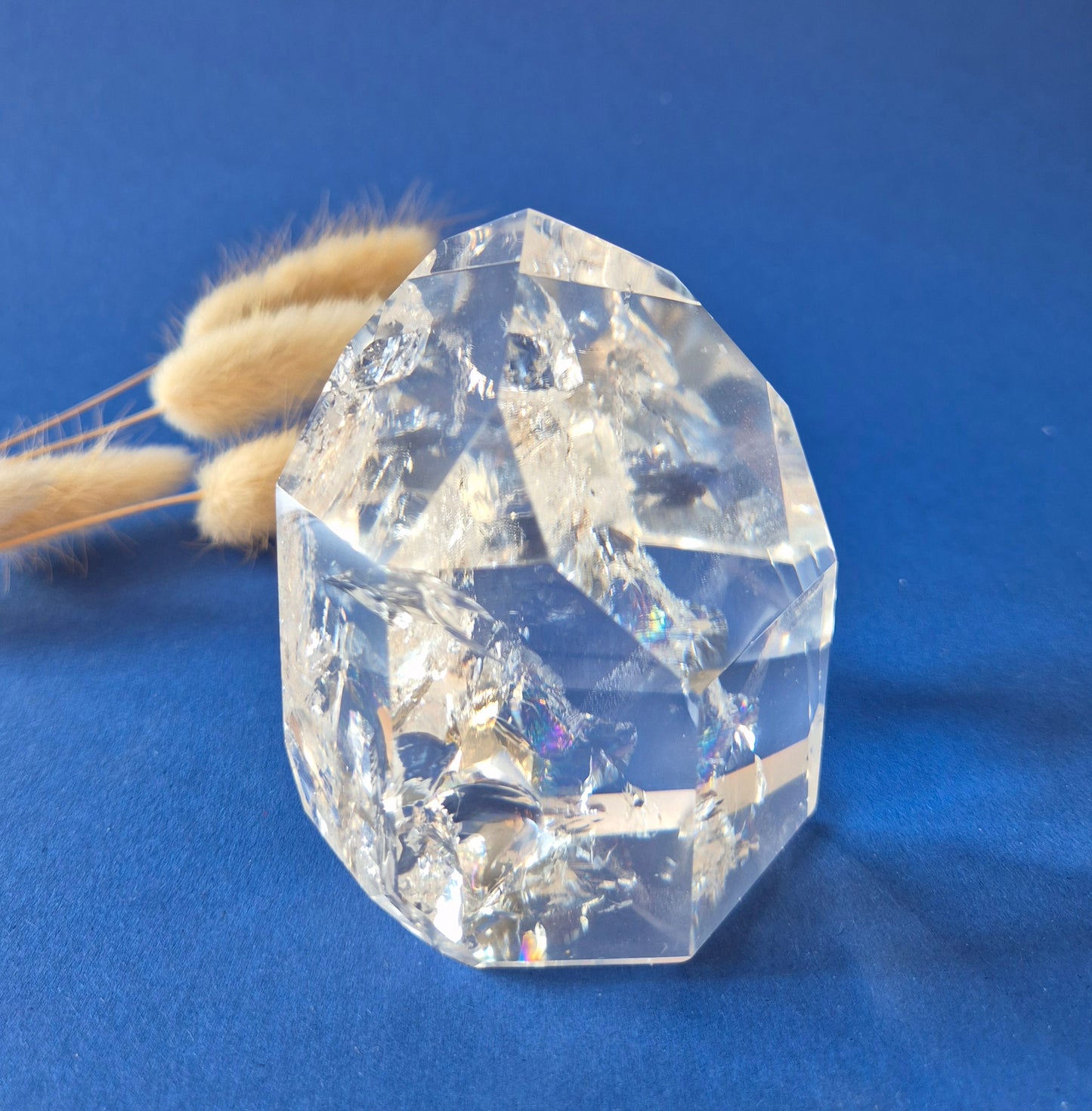 Premium Bergkristal Punt met Regenboog 364g – Clear Quartz Brazilië
