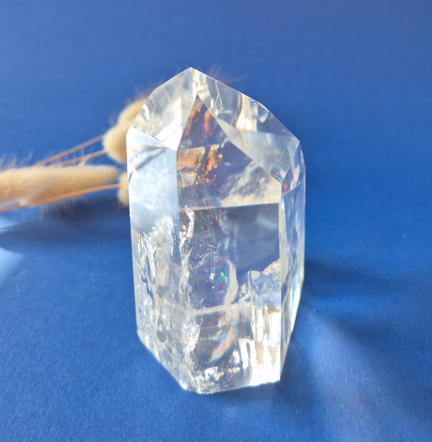 Premium Bergkristal Punt met Regenboog 342g – Clear Quartz Brazilië