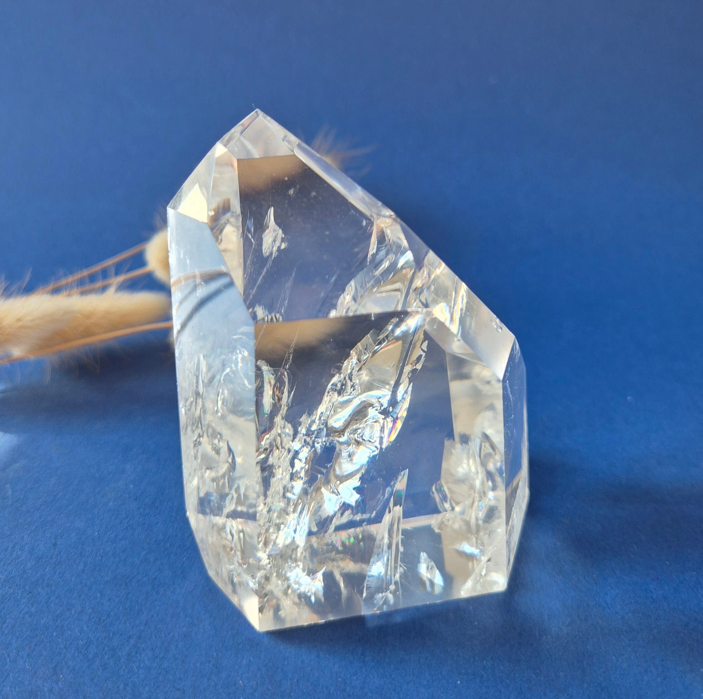 Premium Bergkristal Punt met Regenboog 342g – Clear Quartz Brazilië