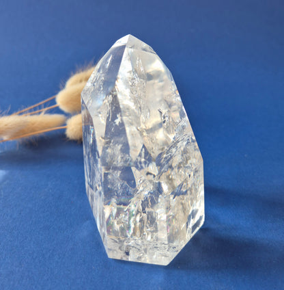 Premium Bergkristal Punt met Regenboog 342g – Clear Quartz Brazilië