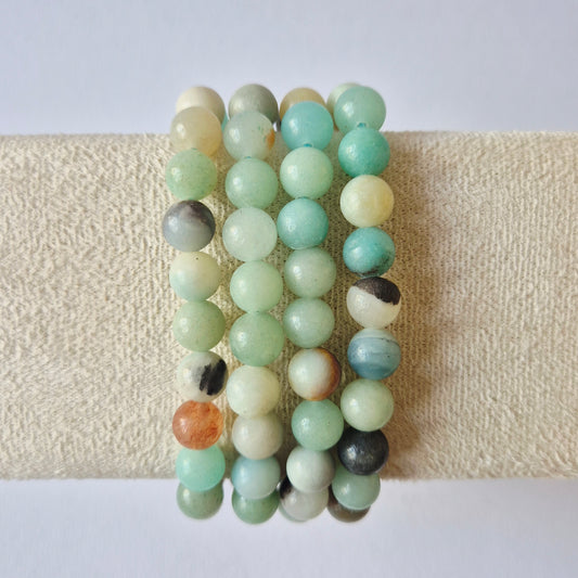 Edelsteinarmband mit 8mm runden Perlen - Indischer Achat
