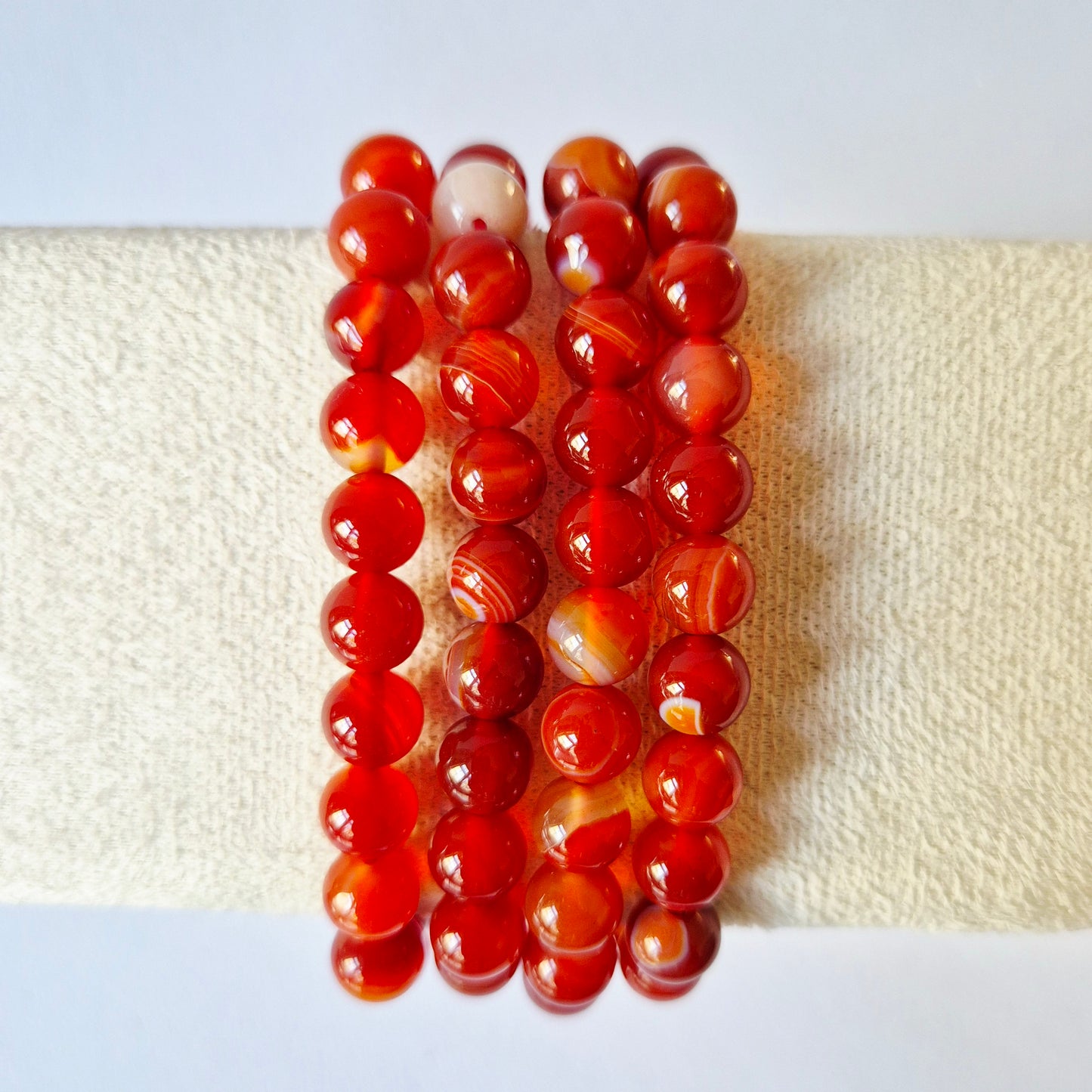 Gemstone bracelet with 8mm beads - Red Tiger Eye
