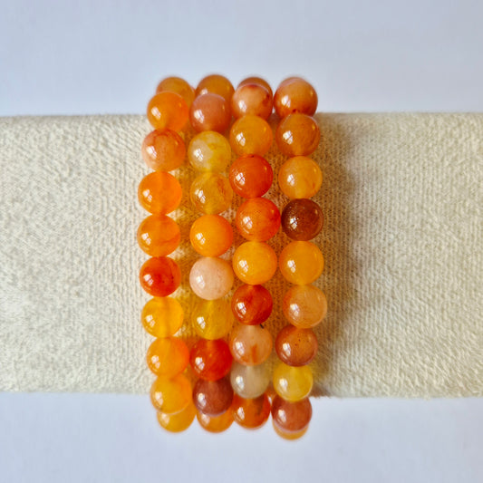 Edelsteinarmband mit 8mm runden Perlen - Indischer Achat