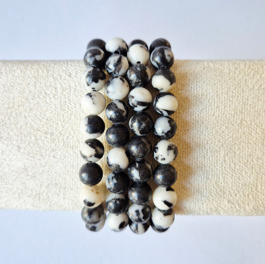 Edelsteinarmband mit 8mm runden Perlen - Indischer Achat