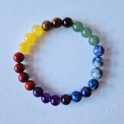 Gemstone bracelet with 8mm beads - Red Tiger Eye