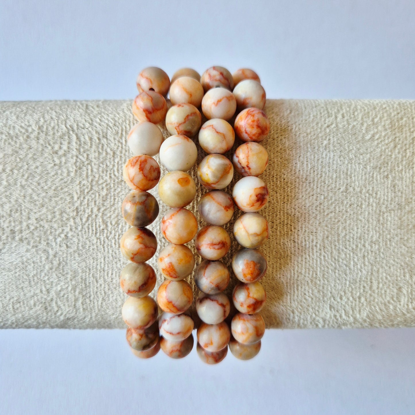 Gemstone bracelet with 8mm beads - Red Tiger Eye