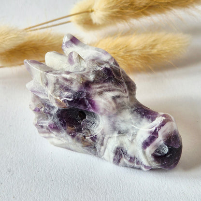 Dream Amethist Dragon Skull – 6 cm (Halloween collectie)
