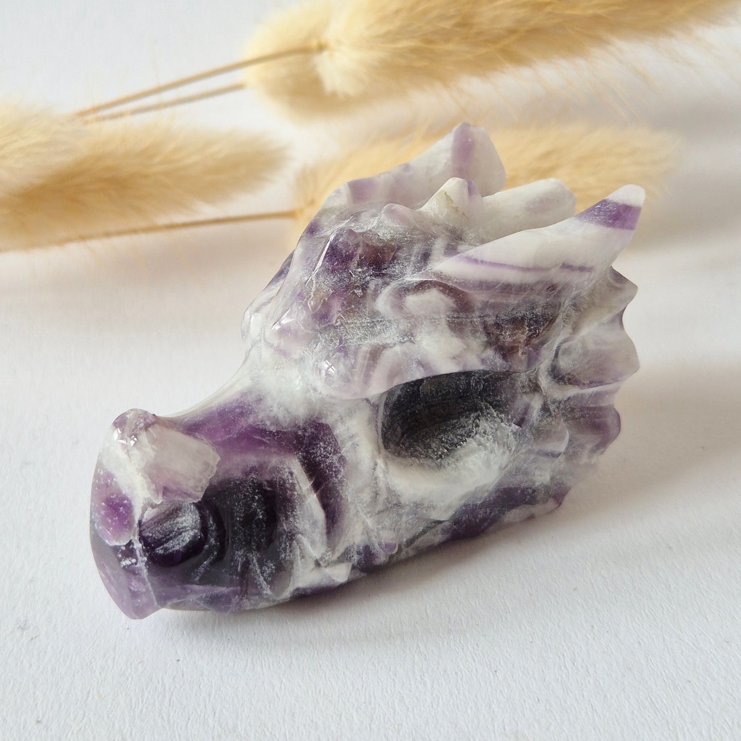 Dream Amethist Dragon Skull – 6 cm (Halloween collectie)