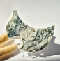 Gemstone Moss Agate Moon on Stand (Druzy &amp; Patterns) Agate - #72 10cm