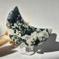 Gemstone Moss Agate Moon on Stand (Druzy &amp; Patterns) Agate - #72 10cm